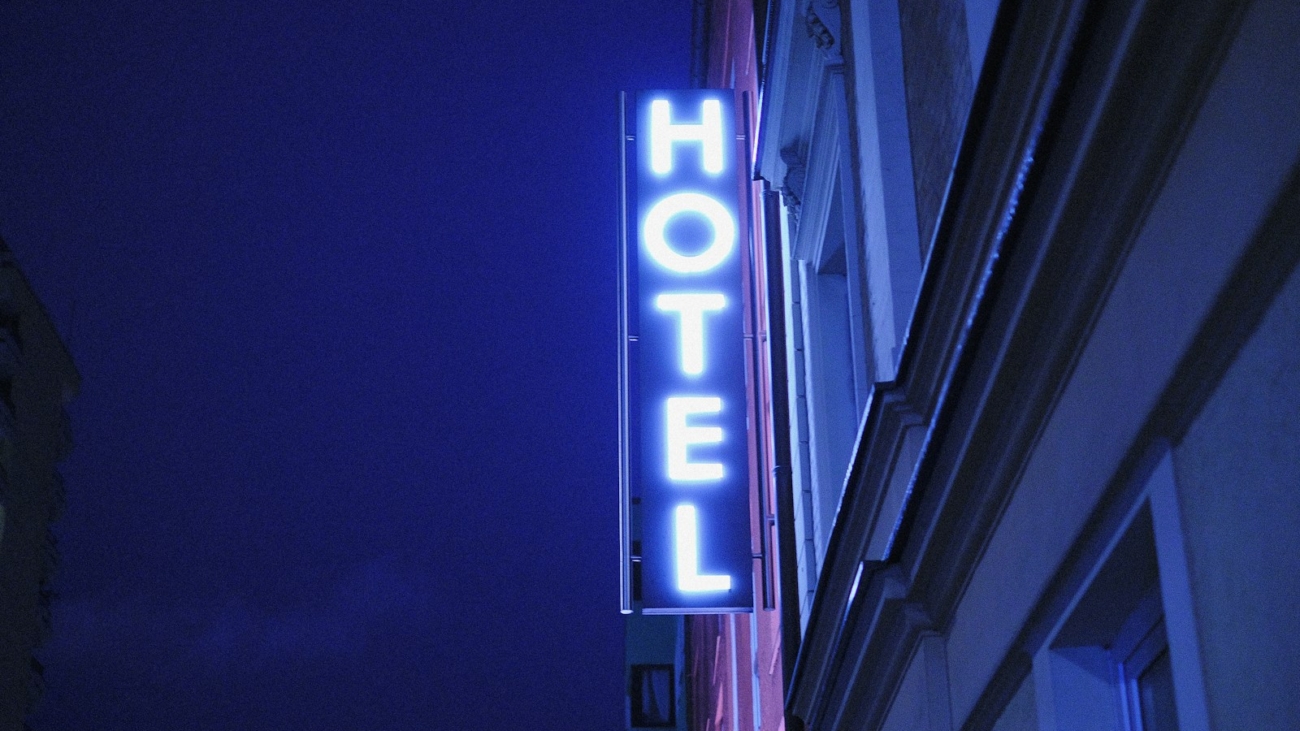 turned on Hotel LED signage