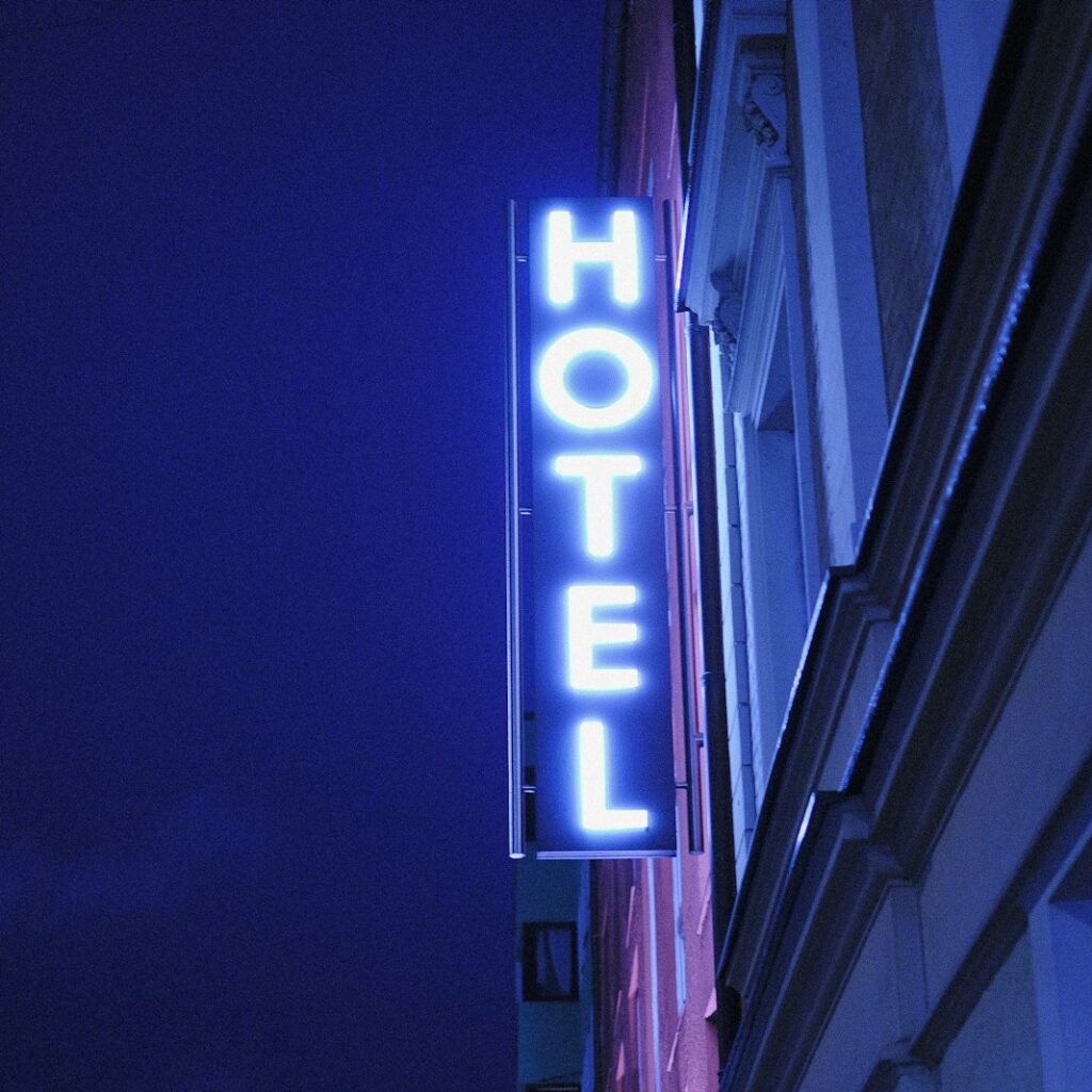 turned on Hotel LED signage