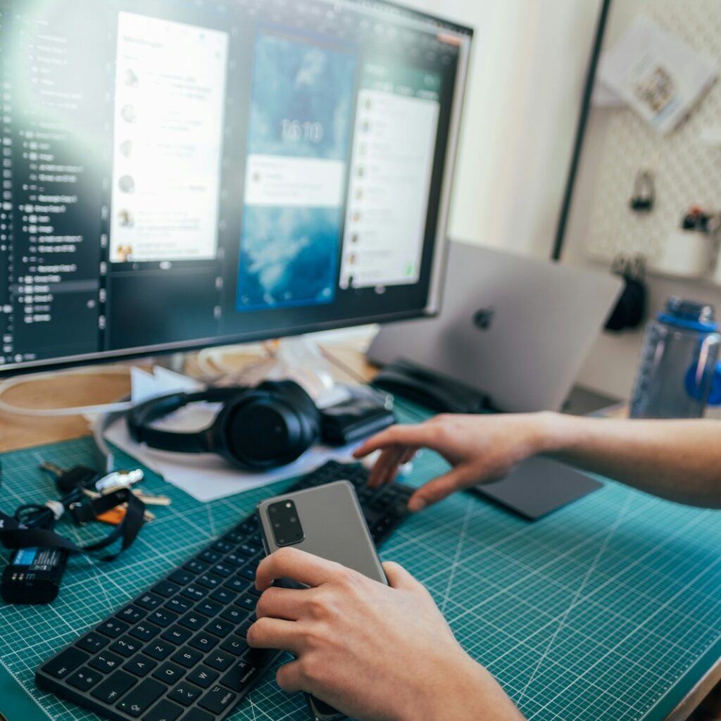 person using black computer keyboard