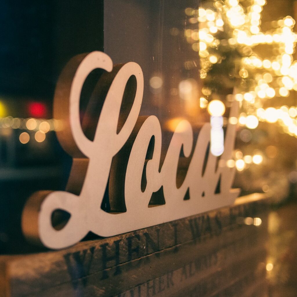 white love print wooden signage