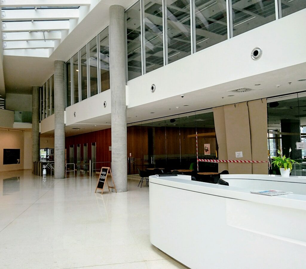 white building interior