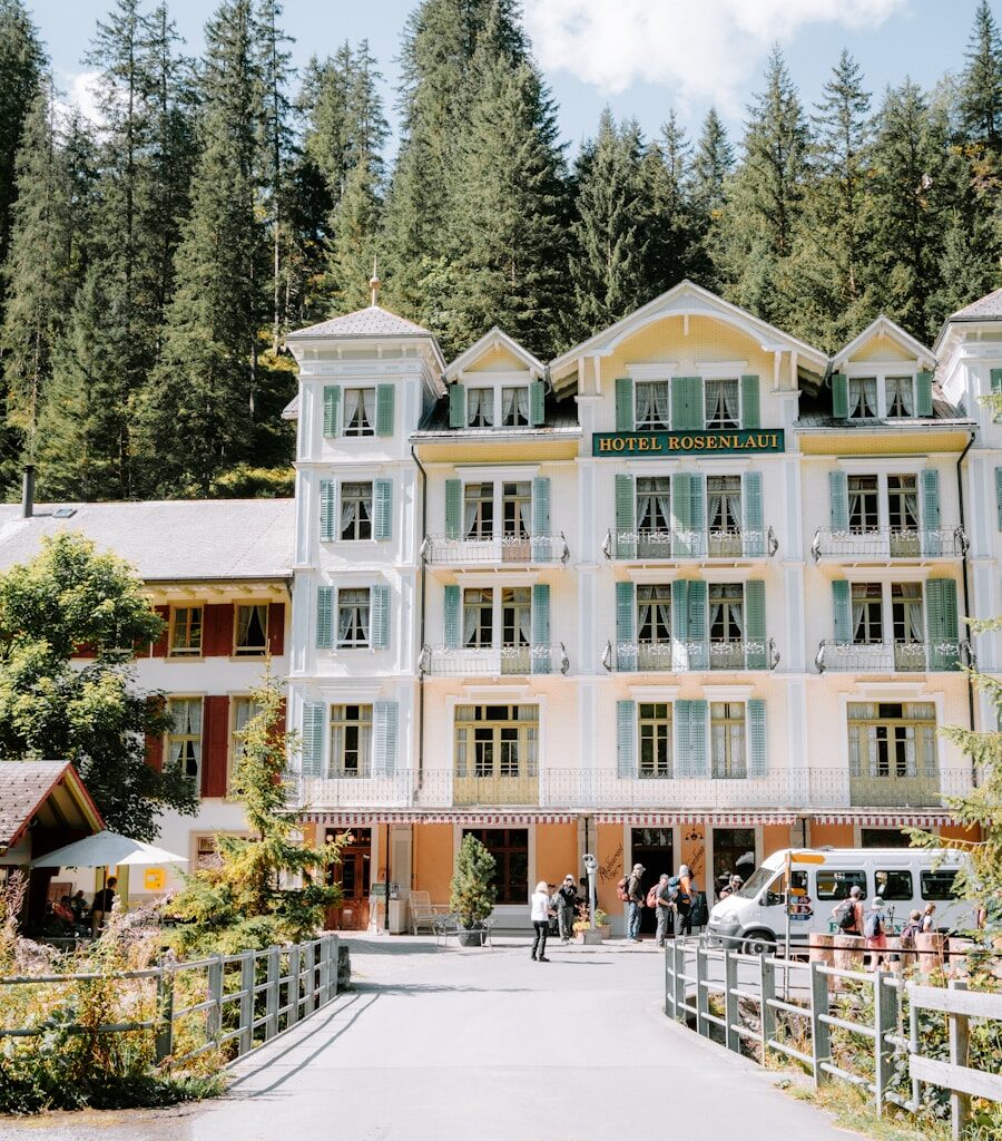 A large white building with lots of windows